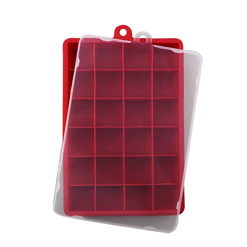 Avec Couvercle/Sans Couvercle, Plateau À Glace En Silicone À 24 Trous, Boîte Carrée, Purée Alimentaire Auxiliaire, Fromage, Gelée, Moule, Bar, Outil De Cuisine, Cube À Cocktail