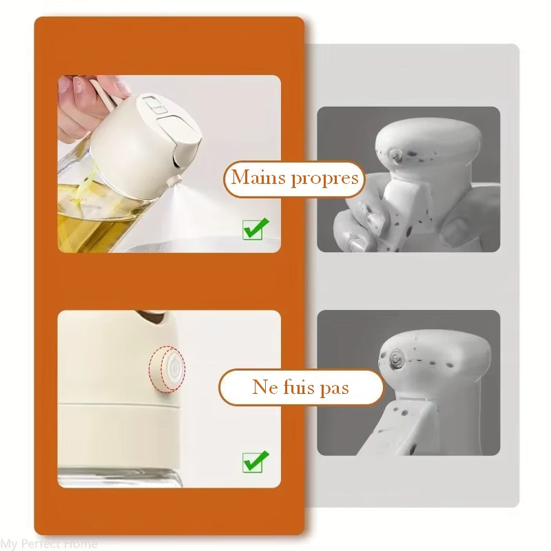 Bouteille De Pulvérisation D'Huile En Plastique 2 En 1, 500Ml, Distributeur D'Huile, Pot D'Huile, Cruet, BBQ, Cuisine, Cuisson, Rôtissage, Outil De Cuisine De Pique-Nique