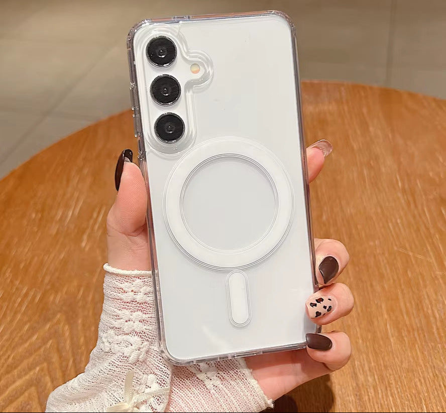 Coque De Téléphone À Charge Magnétique Magsafe, Étui Mince En Acrylique Transparent Pour Samsung Galaxy S26 S25 S24 S23 Ultra S22 plus S21 FE A35 A55