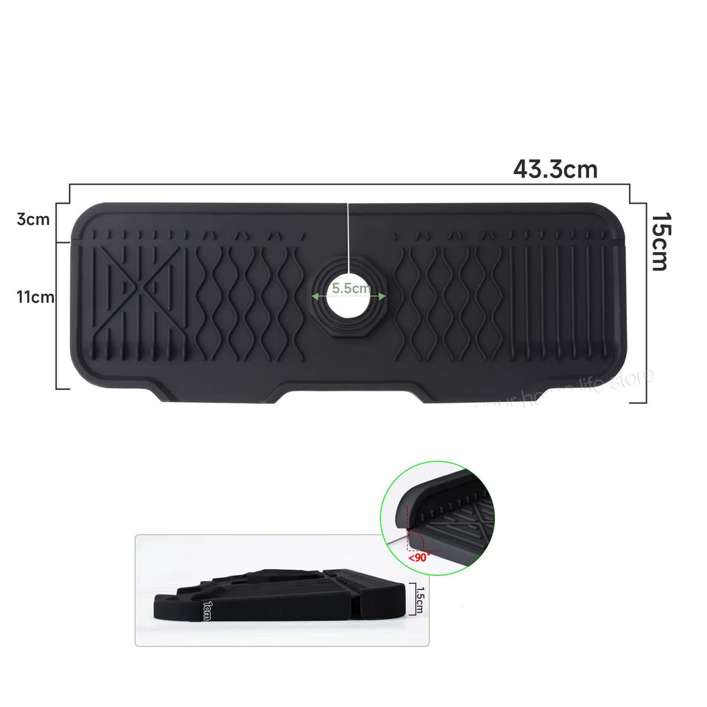 Protection Contre Les Éclaboussures Pour Évier De Cuisine, Collecteur D'Éclaboussures Pour Tapis De Robinet, Plateau Anti-Goutte À Poignée, Polyvalent Pour Tapis De Séchage De Vaisselle De Cuisine, Éponge