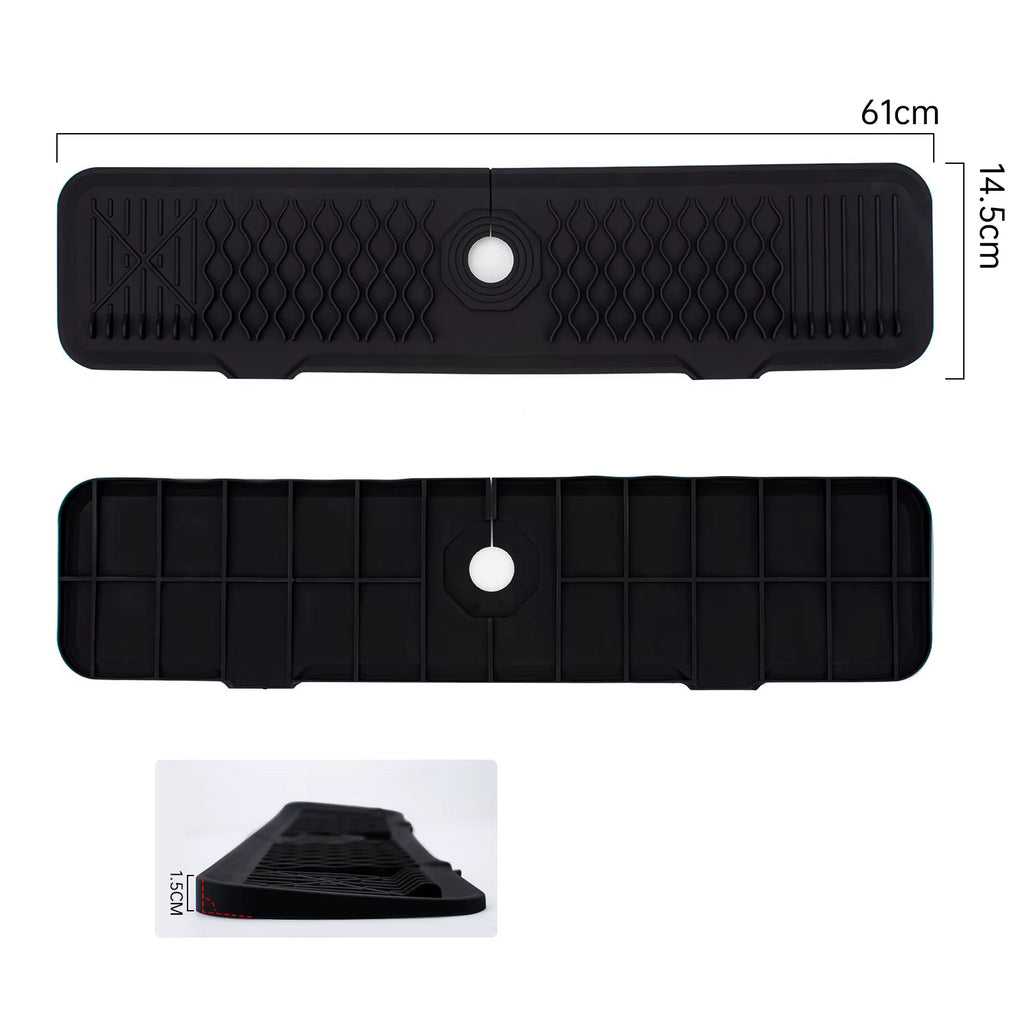 Protection Contre Les Éclaboussures Pour Évier De Cuisine, Collecteur D'Éclaboussures Pour Tapis De Robinet, Plateau Anti-Goutte À Poignée, Polyvalent Pour Tapis De Séchage De Vaisselle De Cuisine, Éponge