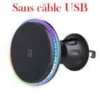 Chargeur Magnétique Sans Fil Pour Voiture, Support De Téléphone, Station De Charge Rapide, Support De Support, RVB, Iphone 12 13 14 15 Pro Max Macsafe, 30W