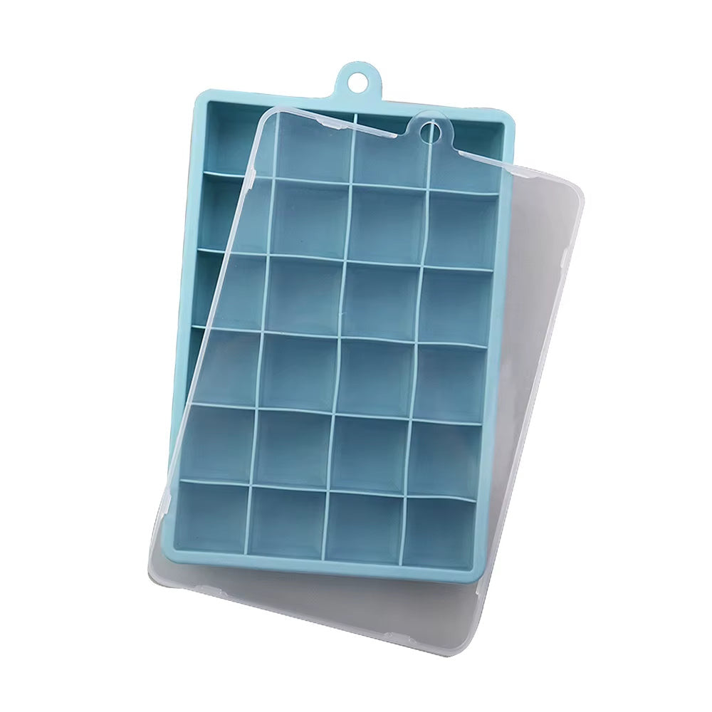 Avec Couvercle/Sans Couvercle, Plateau À Glace En Silicone À 24 Trous, Boîte Carrée, Purée Alimentaire Auxiliaire, Fromage, Gelée, Moule, Bar, Outil De Cuisine, Cube À Cocktail