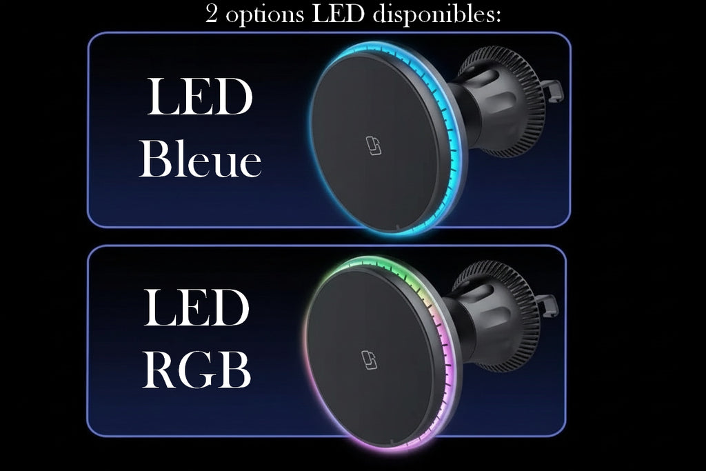 Chargeur Magnétique Sans Fil Pour Voiture, Support De Téléphone, Station De Charge Rapide, Support De Support, RVB, Iphone 12 13 14 15 Pro Max Macsafe, 30W