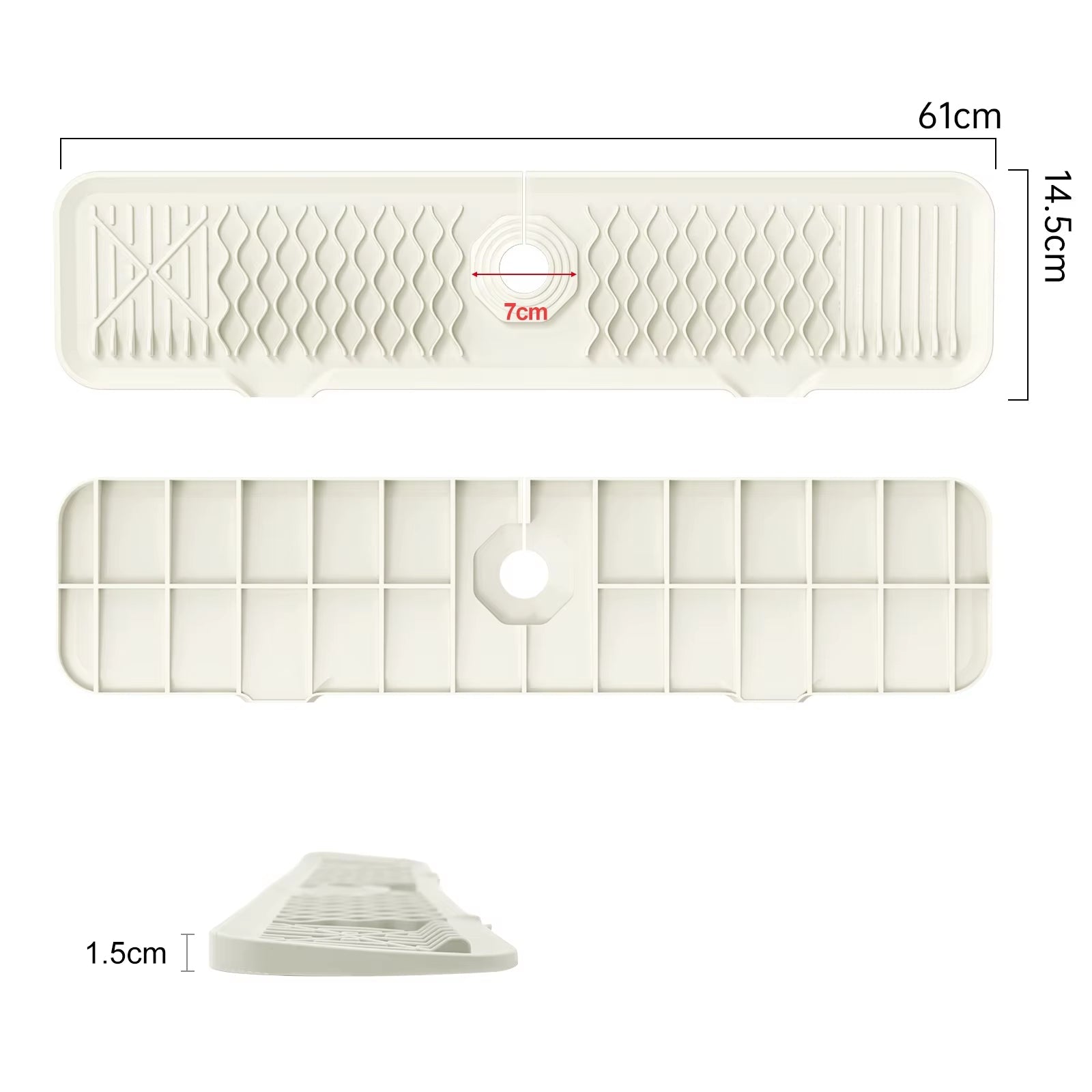 Protection Contre Les Éclaboussures Pour Évier De Cuisine, Collecteur D'Éclaboussures Pour Tapis De Robinet, Plateau Anti-Goutte À Poignée, Polyvalent Pour Tapis De Séchage De Vaisselle De Cuisine, Éponge