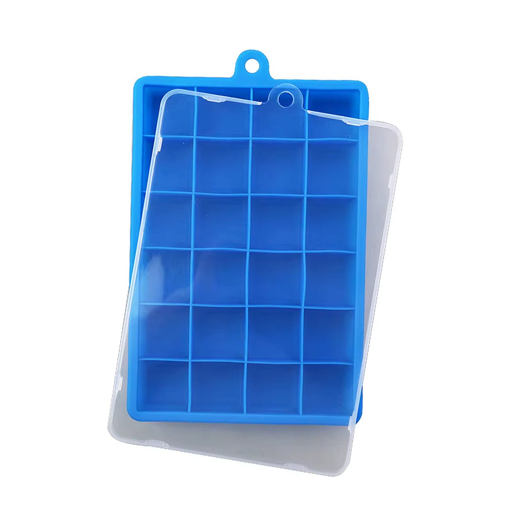Avec Couvercle/Sans Couvercle, Plateau À Glace En Silicone À 24 Trous, Boîte Carrée, Purée Alimentaire Auxiliaire, Fromage, Gelée, Moule, Bar, Outil De Cuisine, Cube À Cocktail