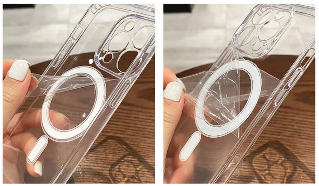 Pour Magesafe Magnétique Transparent Sans Fil Charge Étui Pour Iphone 11 12 13 14 15 16 17 Air Pro Max plus Mini Antichoc PC Couverture