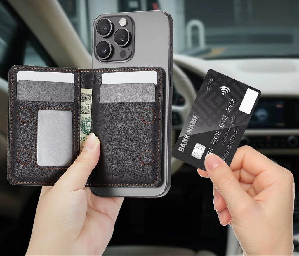 Portefeuille Porte-Carte Magnétique Pour Téléphones Et Étuis Magnétiques Pour Iphone 17/16/15/14/13/12 Pro/Max, Poche À Fermeture Éclair Bloquant RFID À 4 Emplacements