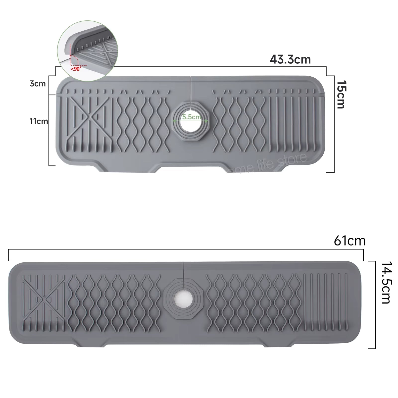 Protection Contre Les Éclaboussures Pour Évier De Cuisine, Collecteur D'Éclaboussures Pour Tapis De Robinet, Plateau Anti-Goutte À Poignée, Polyvalent Pour Tapis De Séchage De Vaisselle De Cuisine, Éponge
