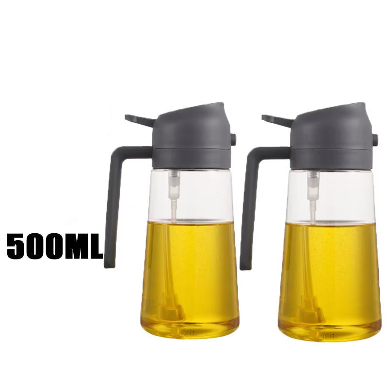 Bouteille De Pulvérisation D'Huile En Plastique 2 En 1, 500Ml, Distributeur D'Huile, Pot D'Huile, Cruet, BBQ, Cuisine, Cuisson, Rôtissage, Outil De Cuisine De Pique-Nique