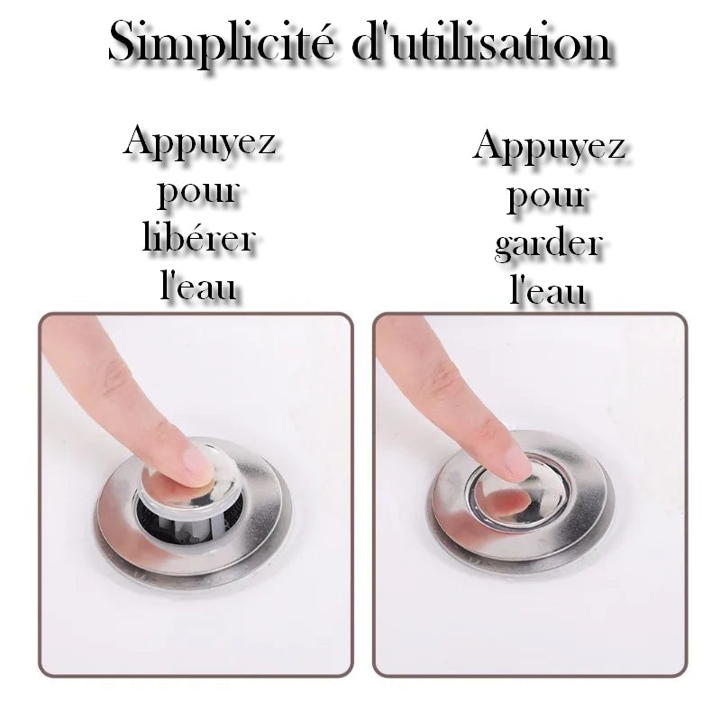 Filtre De Vidange De Sol En Acier Inoxydable, Bouchon De Lavabo Anti-Odeur, Noyau De Rebond Pop-Up, Bouchon De Lavabo, Collecteur De Cheveux, Filtre D'Évier De Douche