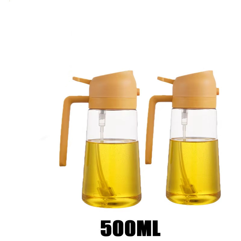 Bouteille De Pulvérisation D'Huile En Plastique 2 En 1, 500Ml, Distributeur D'Huile, Pot D'Huile, Cruet, BBQ, Cuisine, Cuisson, Rôtissage, Outil De Cuisine De Pique-Nique