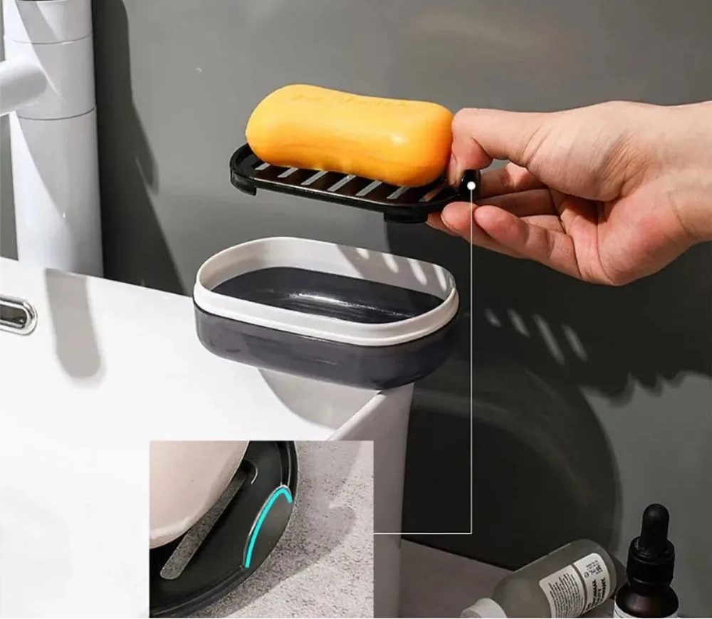 Boîte À Savon De Voyage Avec Drain Intégré, Réutilisable Et Portable, Avec Couvercle, Pour L'Organisation De La Cuisine Et Accessoires De Salle De Bain