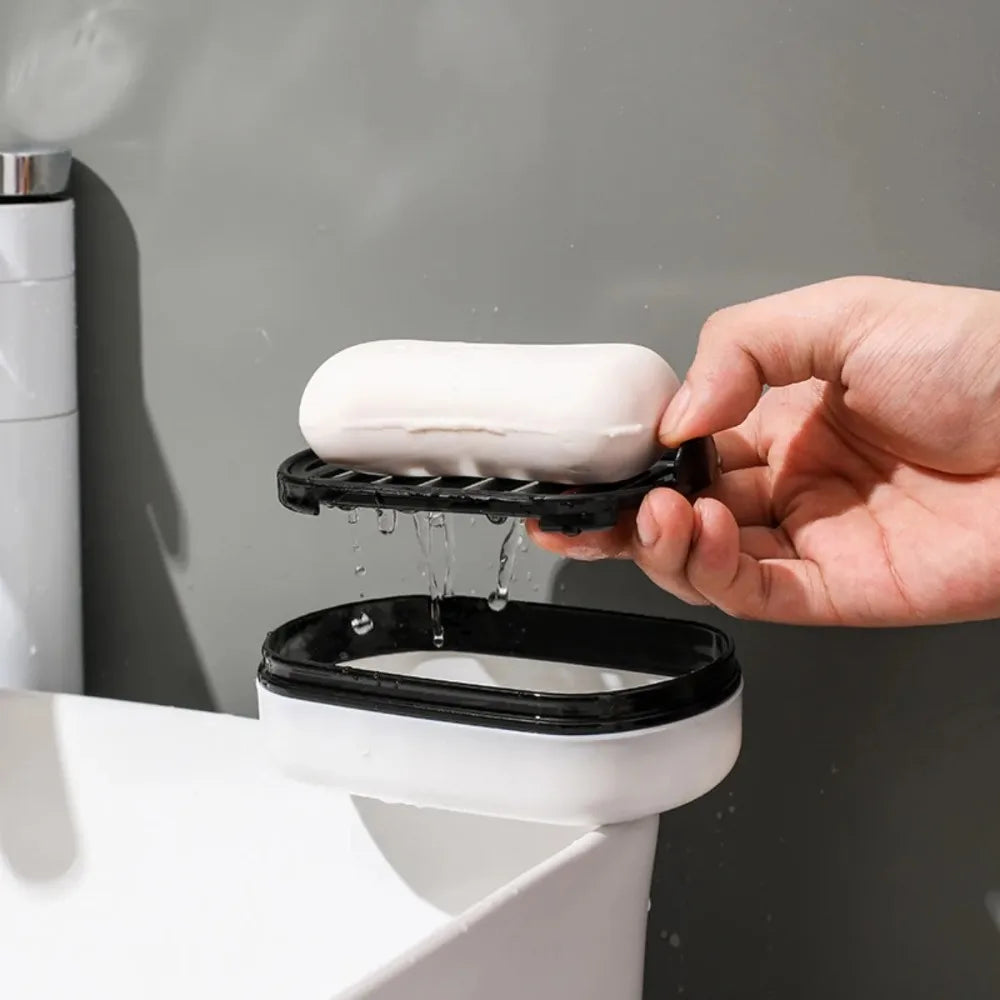 Boîte À Savon De Voyage Avec Drain Intégré, Réutilisable Et Portable, Avec Couvercle, Pour L'Organisation De La Cuisine Et Accessoires De Salle De Bain