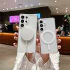 Coque De Téléphone À Charge Magnétique Magsafe, Étui Mince En Acrylique Transparent Pour Samsung Galaxy S26 S25 S24 S23 Ultra S22 plus S21 FE A35 A55