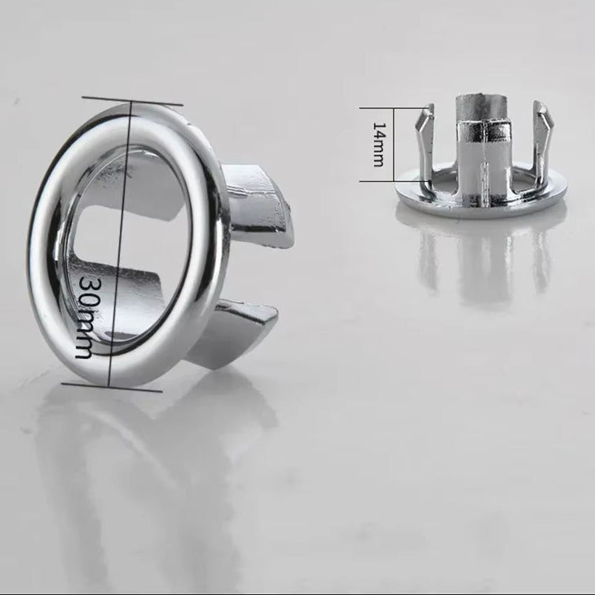 Couvercle De Trou D'Évier De Salle De Bains, 2 Pièces, Revêtement D'Habillage De Lavabo, Anneau De Débordement Galvanisé, Accessoire De Baignoire 22-24Mm, Accessoires De Lavabo