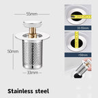 Filtre De Vidange De Sol En Acier Inoxydable, Bouchon De Lavabo Anti-Odeur, Noyau De Rebond Pop-Up, Bouchon De Lavabo, Collecteur De Cheveux, Filtre D'Évier De Douche