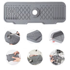 Protection Contre Les Éclaboussures Pour Évier De Cuisine, Collecteur D'Éclaboussures Pour Tapis De Robinet, Plateau Anti-Goutte À Poignée, Polyvalent Pour Tapis De Séchage De Vaisselle De Cuisine, Éponge