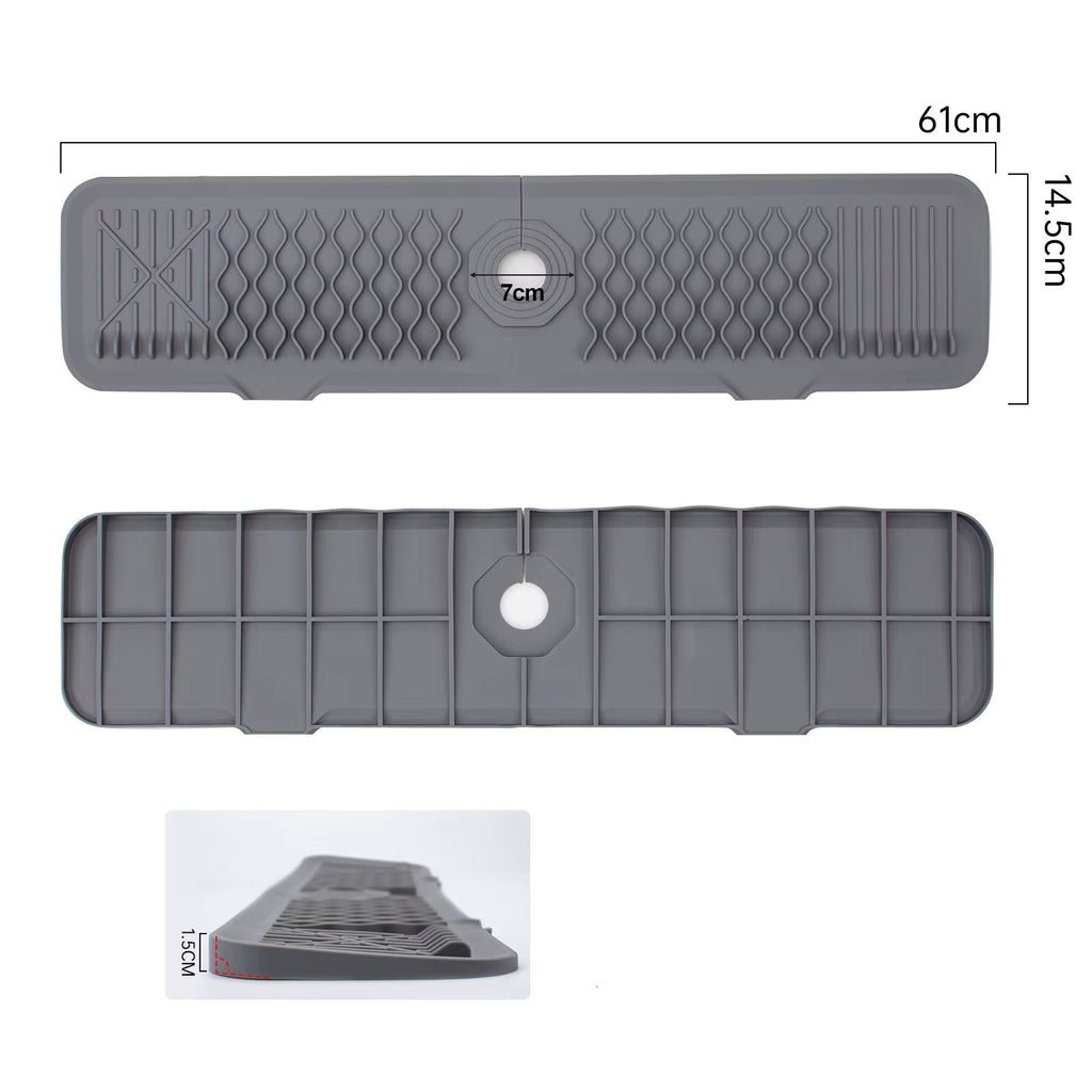 Protection Contre Les Éclaboussures Pour Évier De Cuisine, Collecteur D'Éclaboussures Pour Tapis De Robinet, Plateau Anti-Goutte À Poignée, Polyvalent Pour Tapis De Séchage De Vaisselle De Cuisine, Éponge