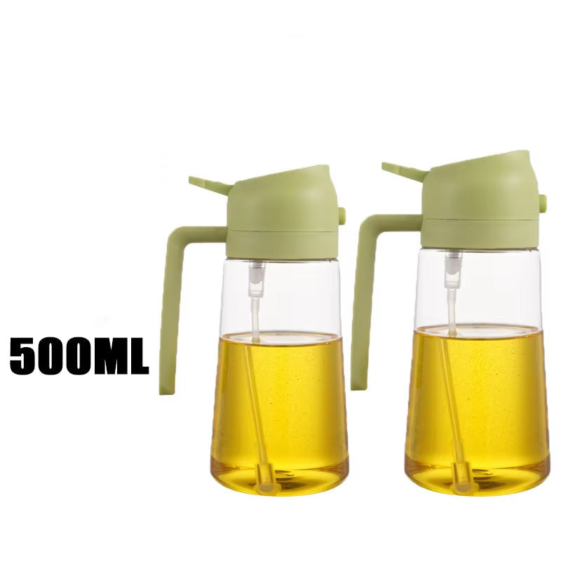 Bouteille De Pulvérisation D'Huile En Plastique 2 En 1, 500Ml, Distributeur D'Huile, Pot D'Huile, Cruet, BBQ, Cuisine, Cuisson, Rôtissage, Outil De Cuisine De Pique-Nique