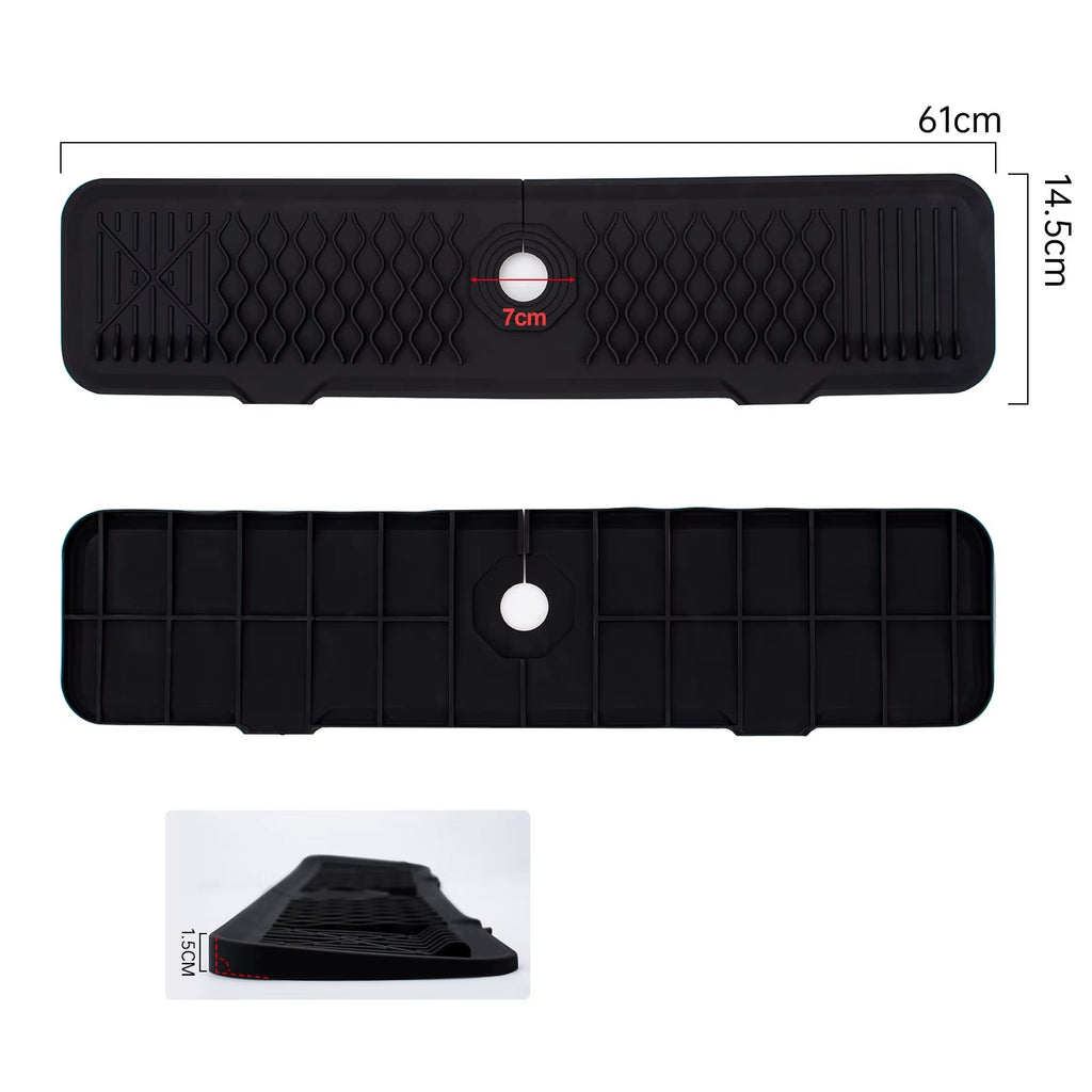 Protection Contre Les Éclaboussures Pour Évier De Cuisine, Collecteur D'Éclaboussures Pour Tapis De Robinet, Plateau Anti-Goutte À Poignée, Polyvalent Pour Tapis De Séchage De Vaisselle De Cuisine, Éponge