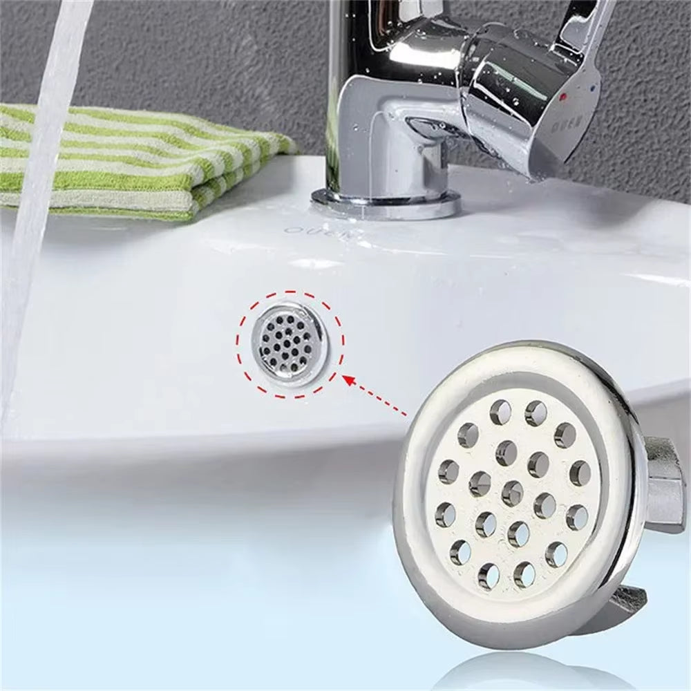 Couvercle De Trou D'Évier De Salle De Bains, 2 Pièces, Revêtement D'Habillage De Lavabo, Anneau De Débordement Galvanisé, Accessoire De Baignoire 22-24Mm, Accessoires De Lavabo