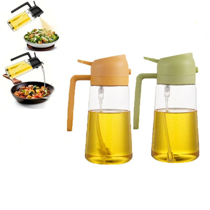 Bouteille De Pulvérisation D'Huile En Plastique 2 En 1, 500Ml, Distributeur D'Huile, Pot D'Huile, Cruet, BBQ, Cuisine, Cuisson, Rôtissage, Outil De Cuisine De Pique-Nique