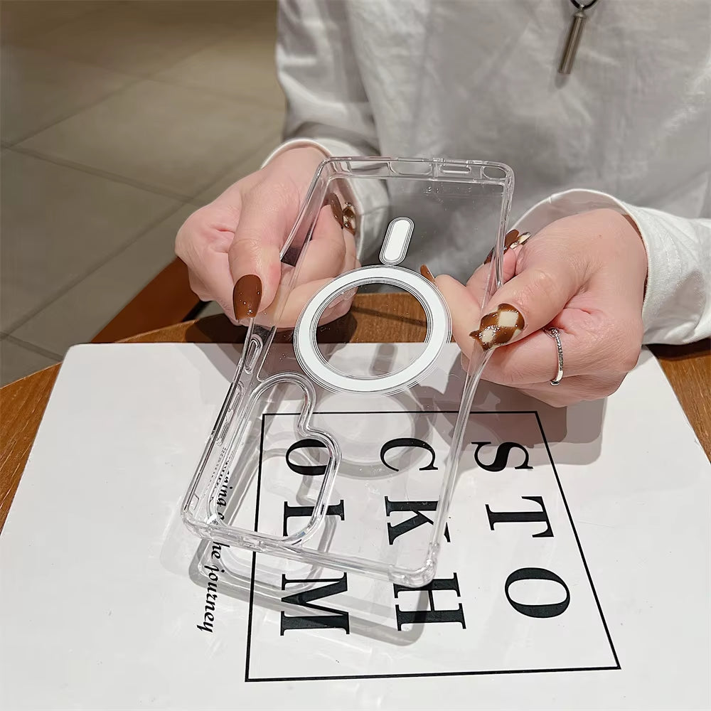 Coque De Téléphone À Charge Magnétique Magsafe, Étui Mince En Acrylique Transparent Pour Samsung Galaxy S26 S25 S24 S23 Ultra S22 plus S21 FE A35 A55